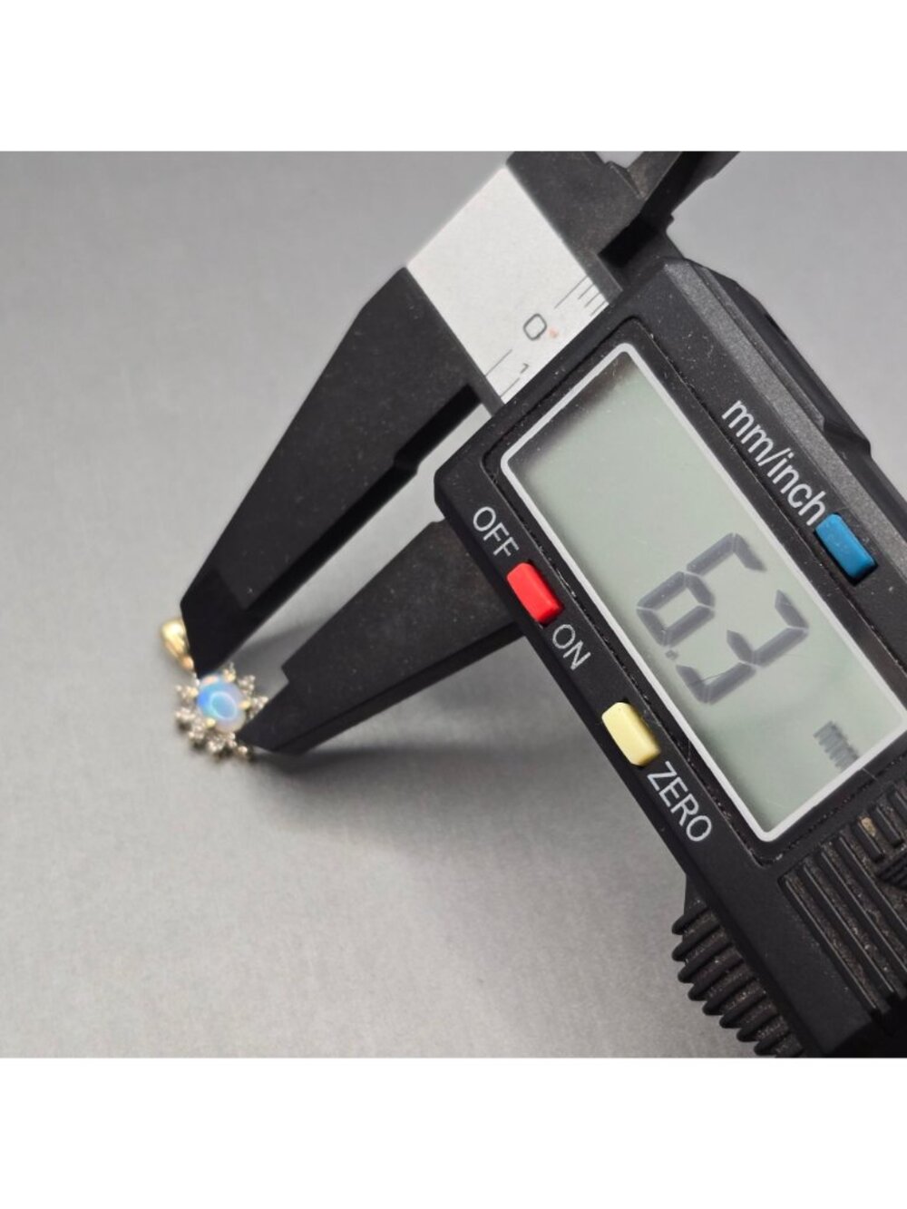 Vintage 10k Gold Opal Diamond Pendant Sunburst Halo Genuine Gemstone Signed - Picture 6 of 14